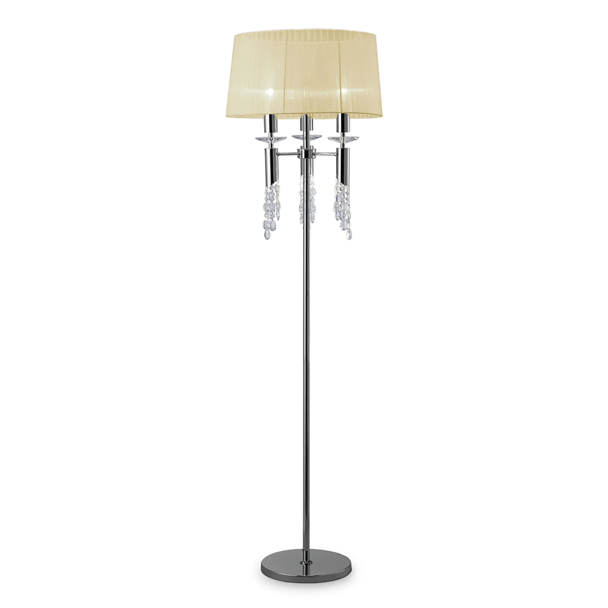Tiffany Polished Chrome-Cream Crystal Floor Lamps Mantra Shaded Floor Lamps